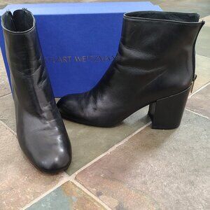Stuart Weitzman Black Leather Booties